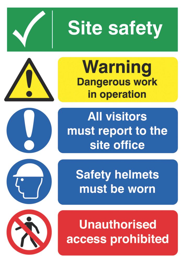 Image of "Site Safety" Boards 400mm x 300mm 50 Pack 