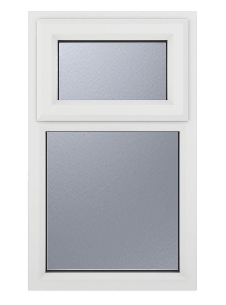 Image of Crystal Top Opening Obscure Triple-Glazed Casement White uPVC Window 905mm x 1115mm 