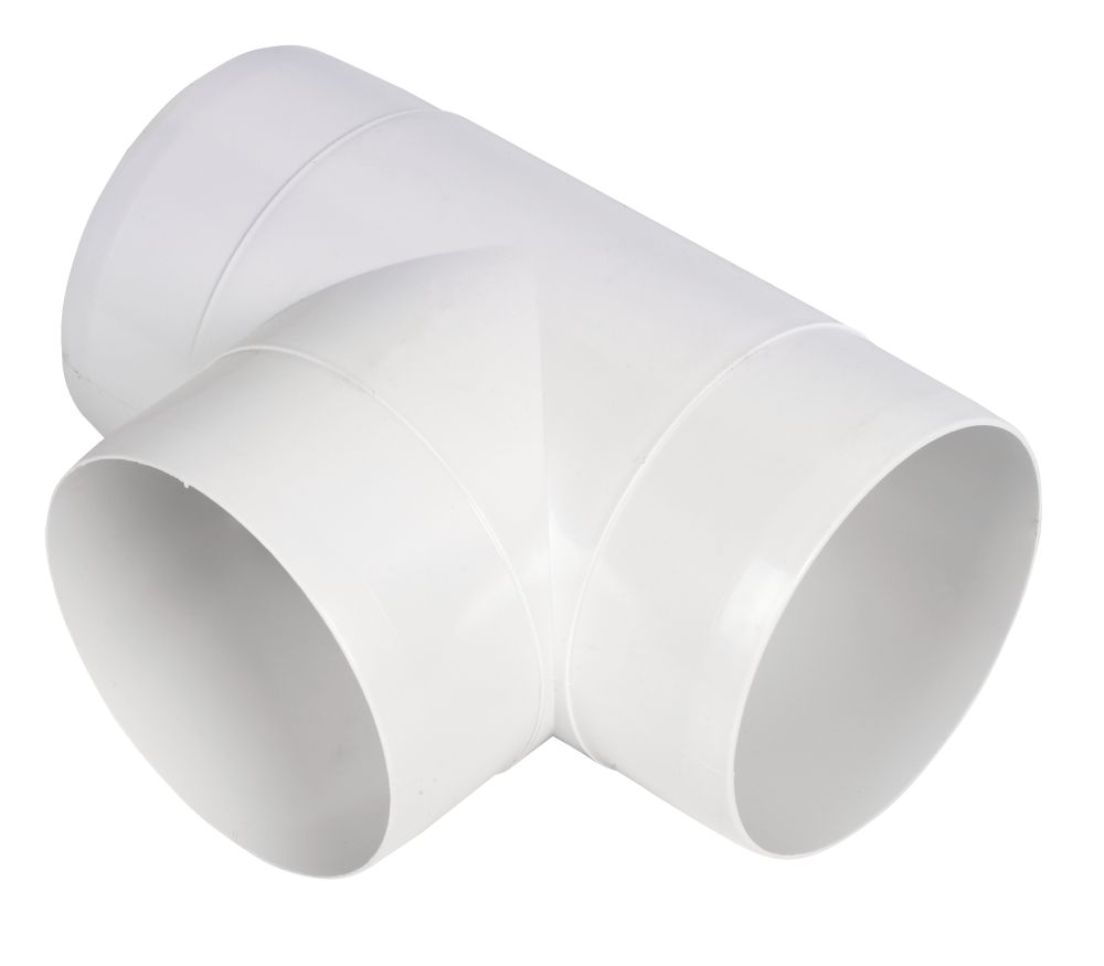 Image of Manrose Circular T Piece White 100mm 