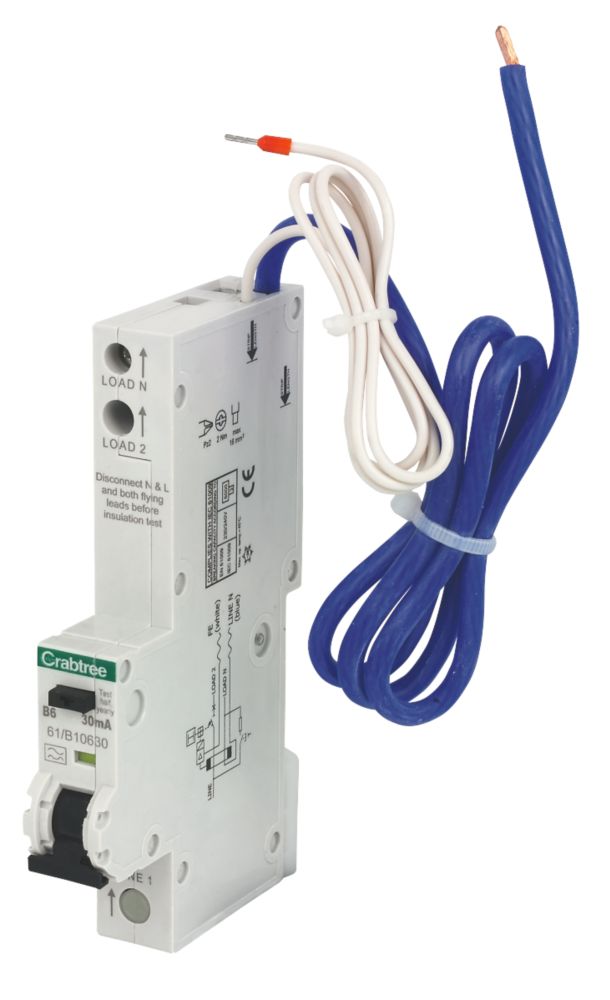 Image of Crabtree Starbreaker 6A 30mA SP Type B RCBO 