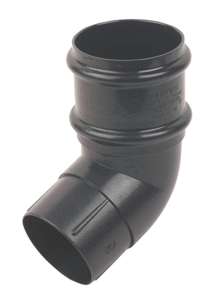 Image of FloPlast Cast Iron Effect 112Â° Round Offset Bend Black 68mm 