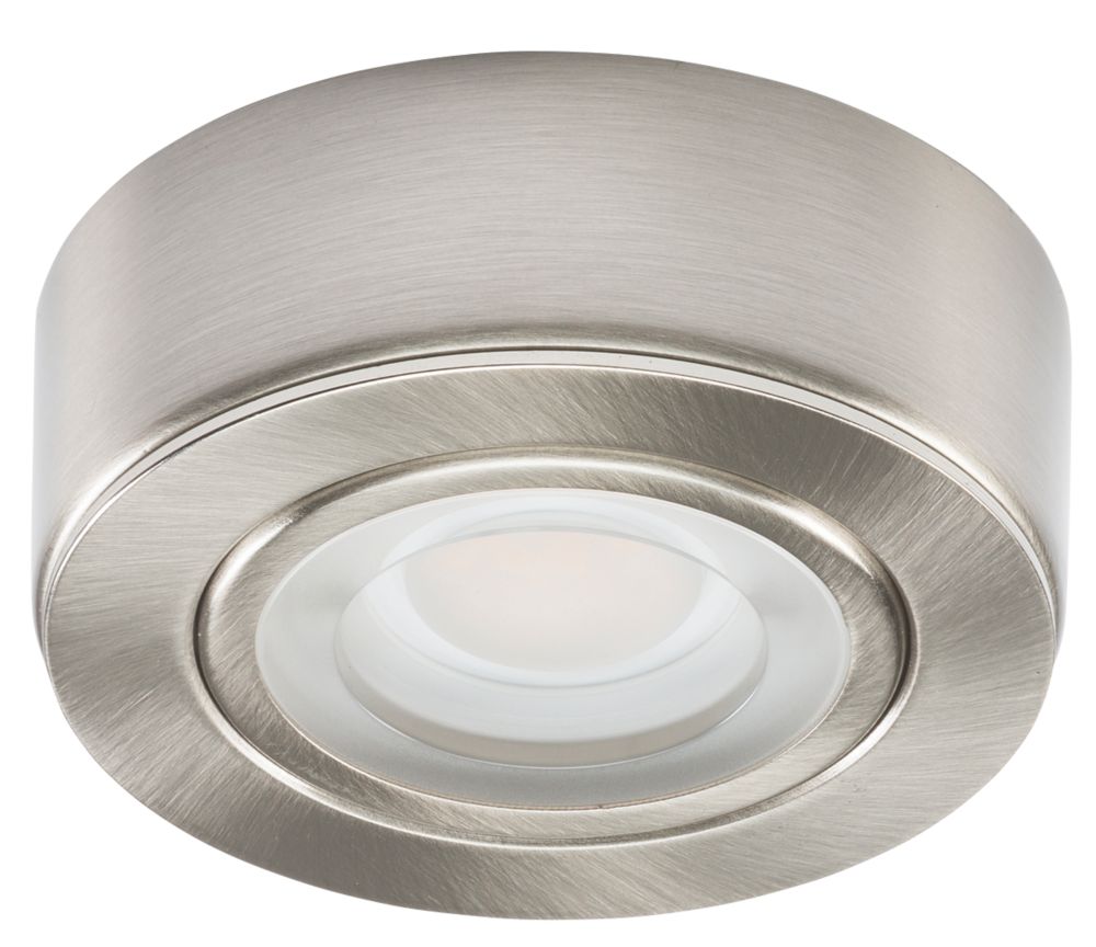 Image of Knightsbridge CAB Round LED Under Cabinet Light Brushed Chrome 2W 125lm 
