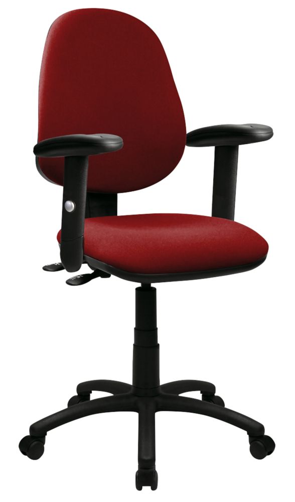 Image of Nautilus Designs Java 300 Medium Back Task/Operator Chair Height Adjustable Arms Wine 