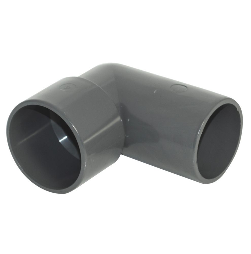 Image of FloPlast Solvent Weld Conversion Bend 90Â° Anthracite Grey 40mm 5 Pack 