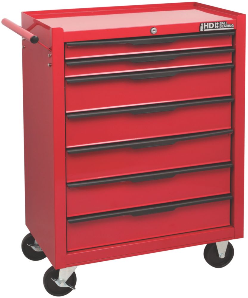 Image of Hilka Pro-Craft 7-Drawer Mobile Trolley with Ball Bearing Drawer Slides 