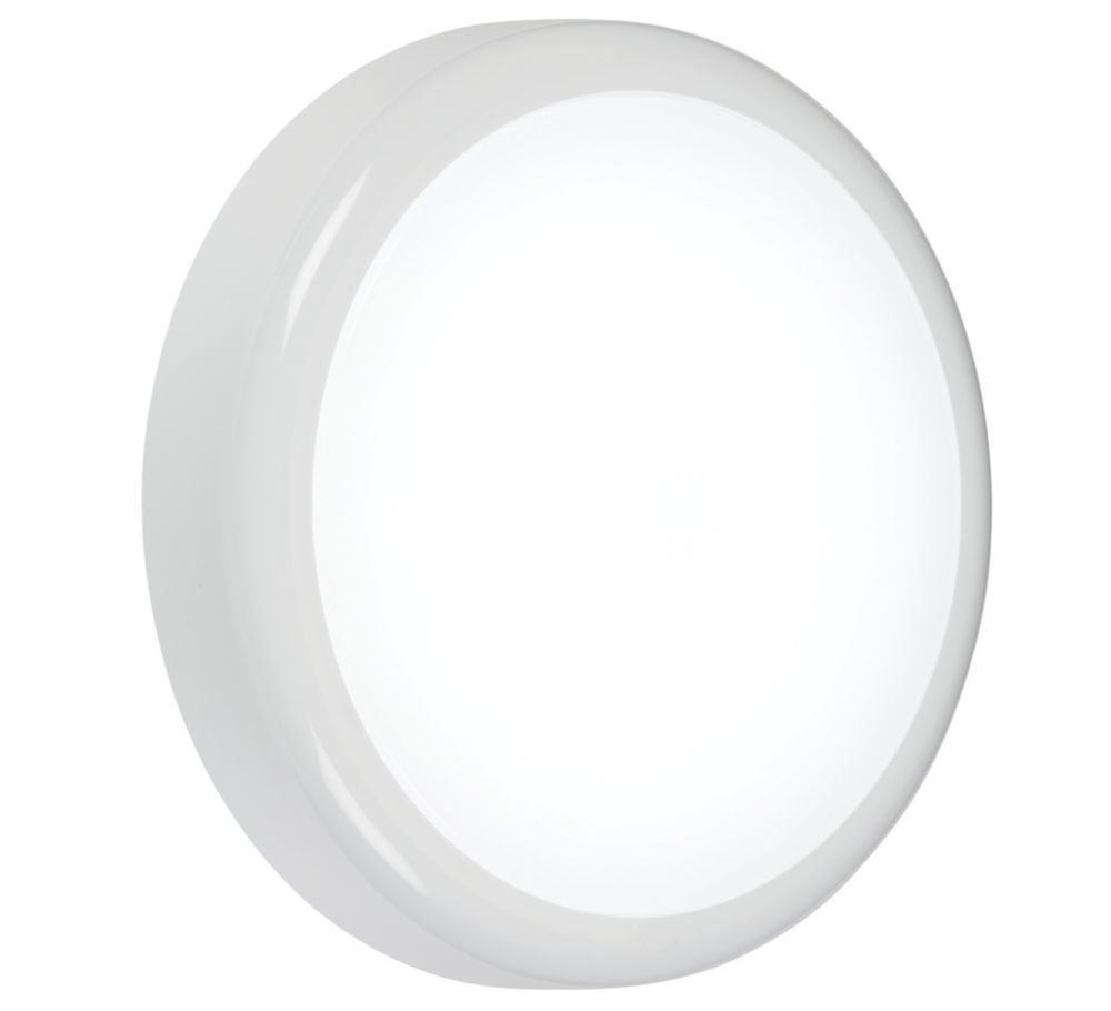 Image of Knightsbridge BT9ACTS Indoor & Outdoor Round LED CCT Adjustable Bulkhead With Microwave Sensor White 9W 730-810lm 