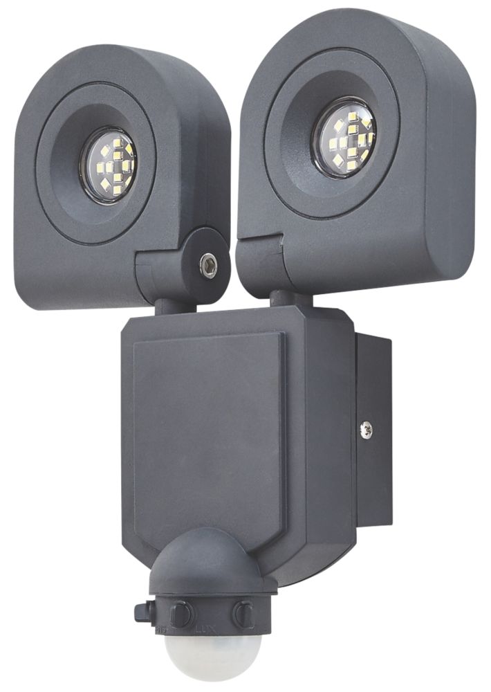 Image of LAP Dryden-2 Outdoor LED Floodlight With PIR Sensor Charcoal 20W 1900lm 