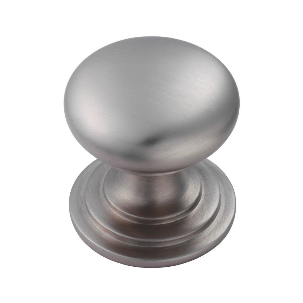 Image of Fingertip Design Victorian Mushroom Cupboard Knob Satin Stainless Steel 38mm 