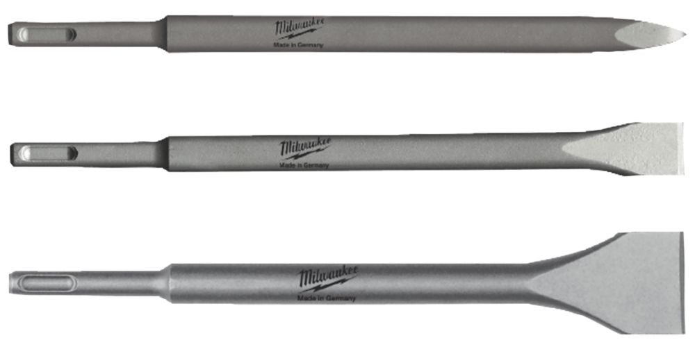 Image of Milwaukee SDS Plus Shank Chisel Set 3 Pieces 