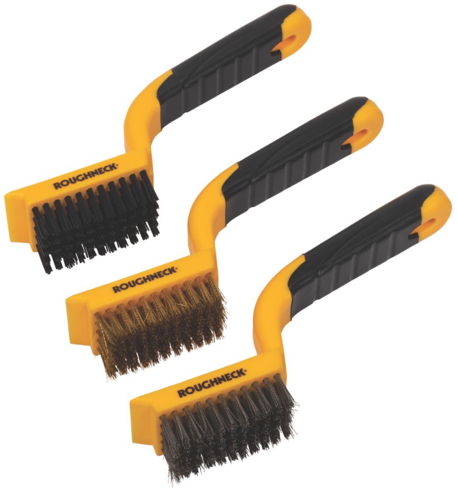 Image of Roughneck Wide Wire Brush Set 3 Pieces 