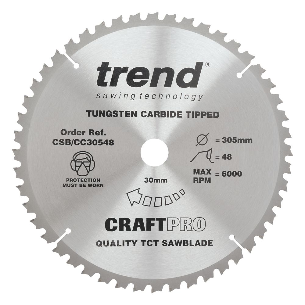 Image of Trend CraftPro Wood/Chipboard/MDF Circular Saw Blade 305mm x 30mm 48T 