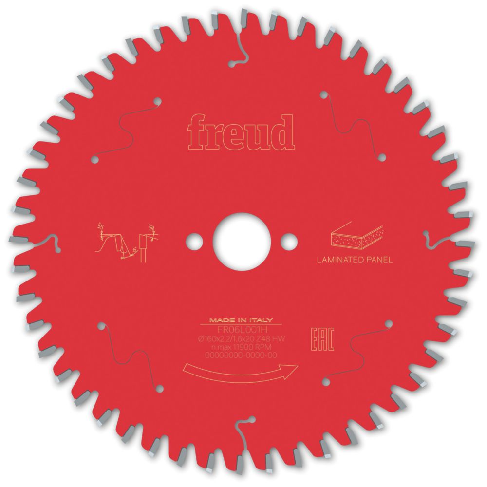Image of Freud F03FS09798 Laminate Panel Circular Saw Blade 160mm x 20mm 48T 