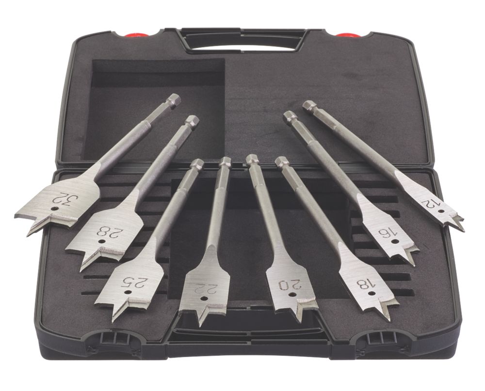 Image of Milwaukee Flat Wood Drill Bit Set 8 Pcs 