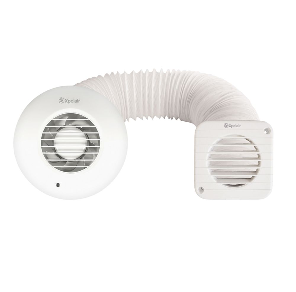 Image of Xpelair SSSFC100 Simply Silent 4" Axial Bathroom Shower Extractor Fan Kit with Timer White 220-240V 
