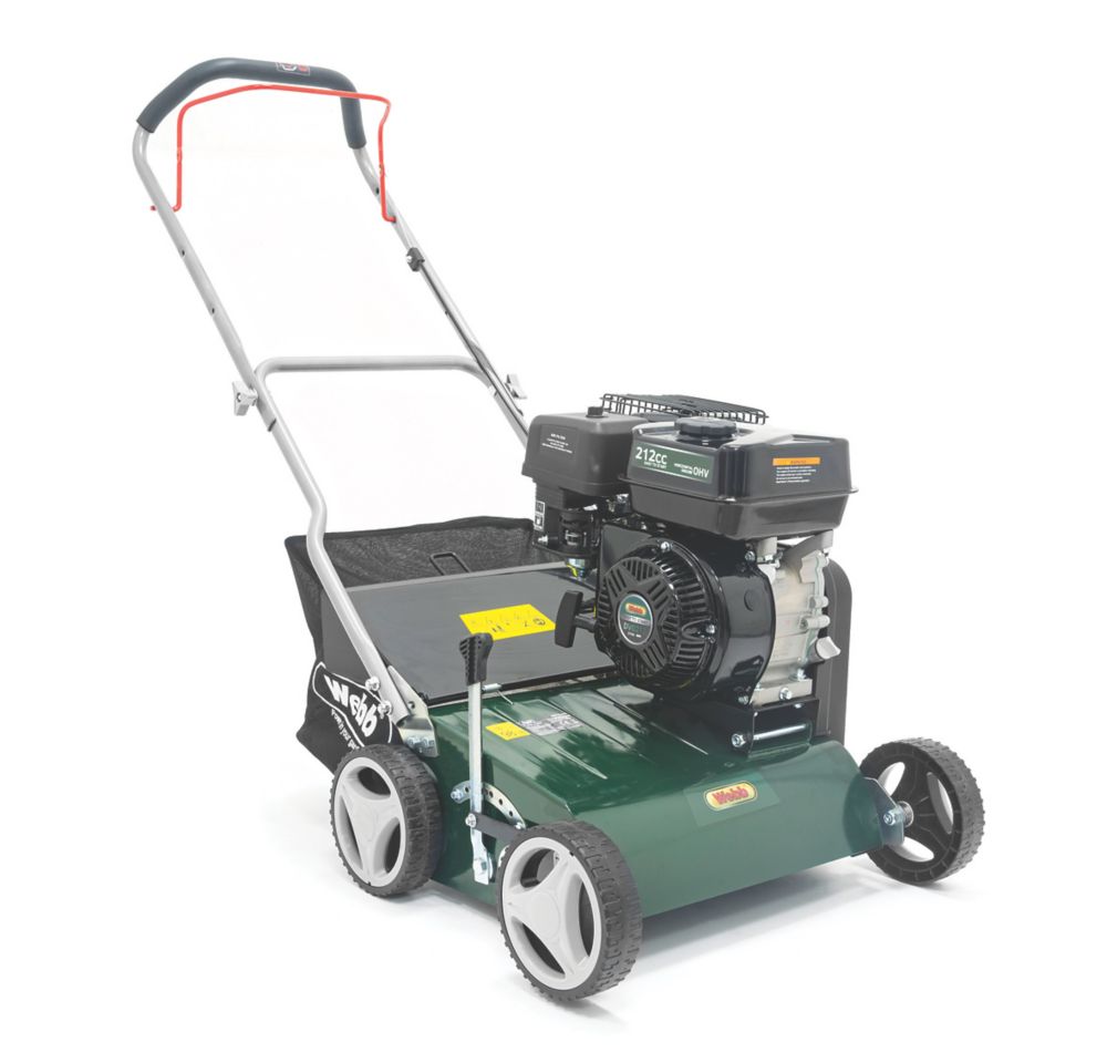 Image of Webb WEPS400 212cc 40cm Petrol Lawn Scarifier & Raker 