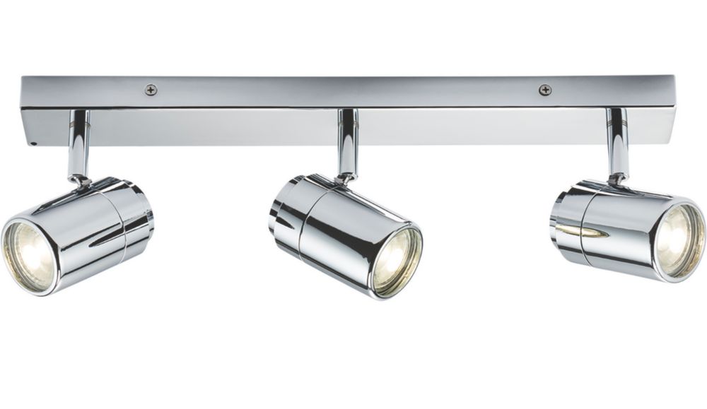 Image of Knightsbridge Round 3-Light Triple GU10 Wall & Ceiling Spotlight Polished Chrome 