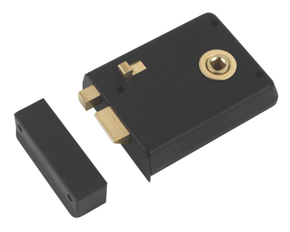 Image of Smith & Locke Fire Rated Rim Latch Black 105mm x 81mm 