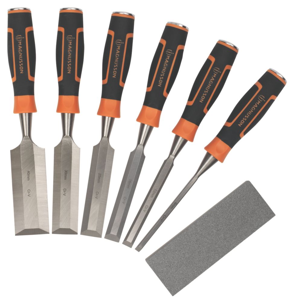 Image of Magnusson Bevel Edge Wood Chisel Set 7 Pieces 
