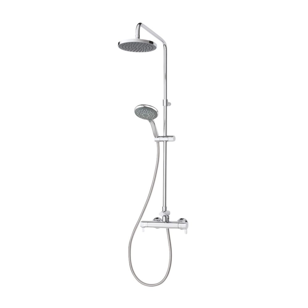 Image of Triton Leona Rear-Fed Exposed Chrome Thermostatic Bar Diverter Mixer Shower 