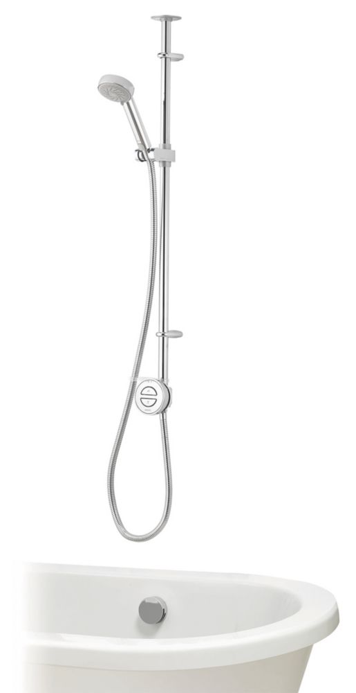 Image of Aqualisa Smart Link HP/Combi Ceiling-Fed Chrome Thermostatic Smart Shower With Bath Filler 