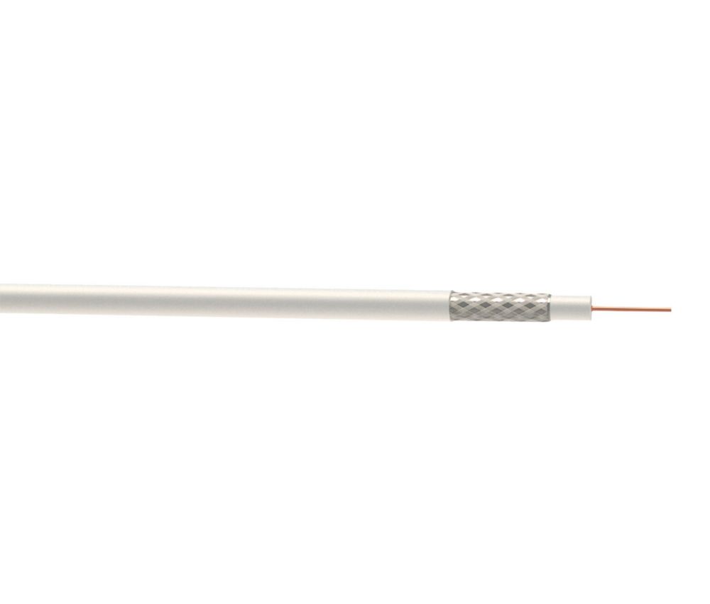 Image of Time RG6 White 1-Core Round Coaxial Cable 50m Drum 
