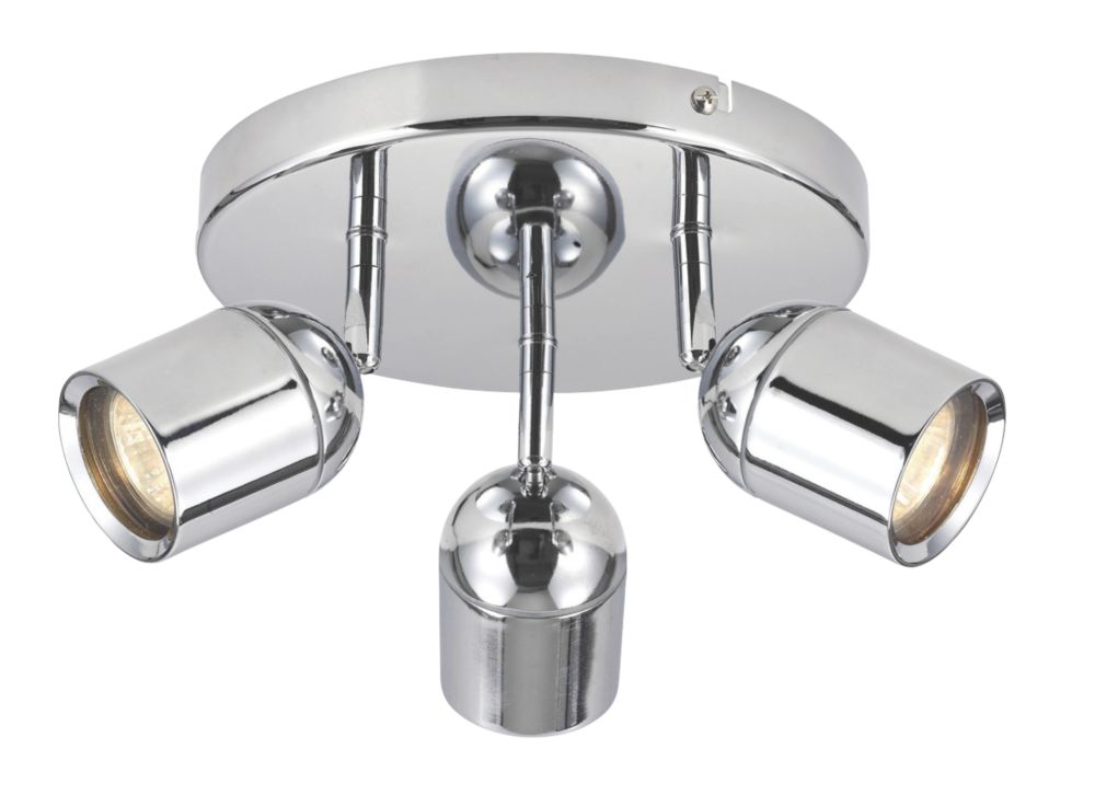 Image of Lens Cylinder 3-Light Bathroom Spotlight Chrome 