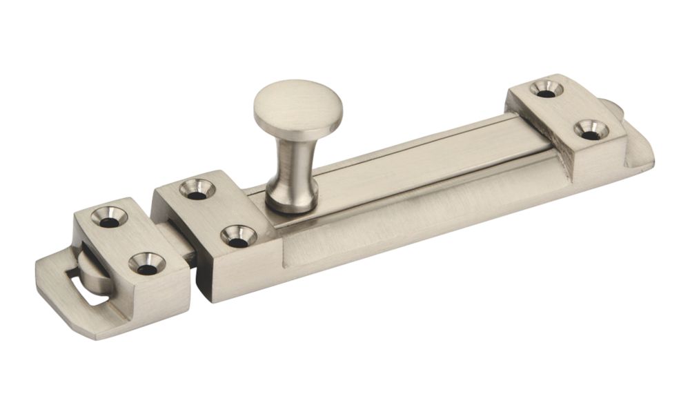 Image of Smith & Locke Straight Door Bolt Satin Nickel 100mm 