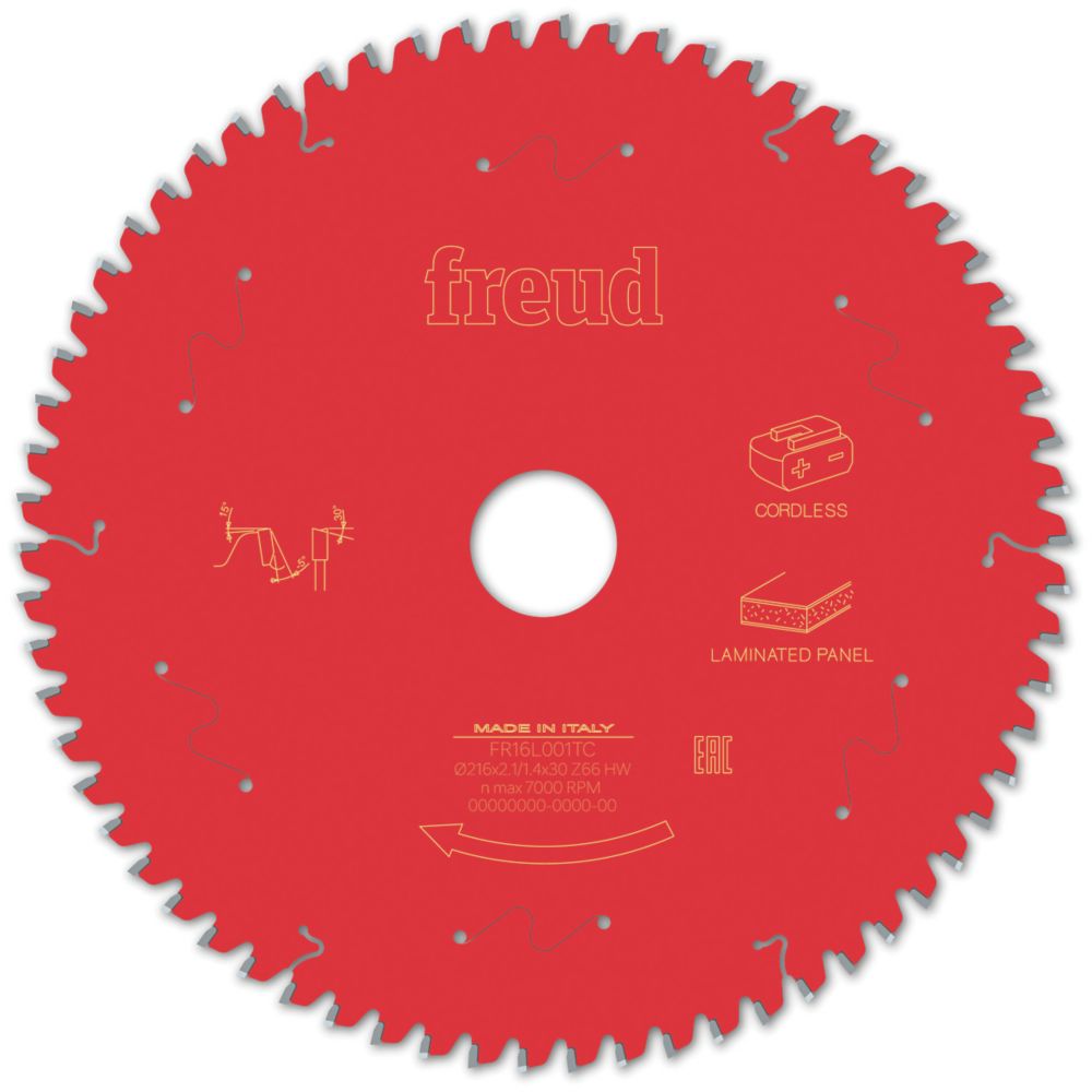 Image of Freud F03FS10079 Laminate Panel Circular Saw Blade 216mm x 30mm 66T 
