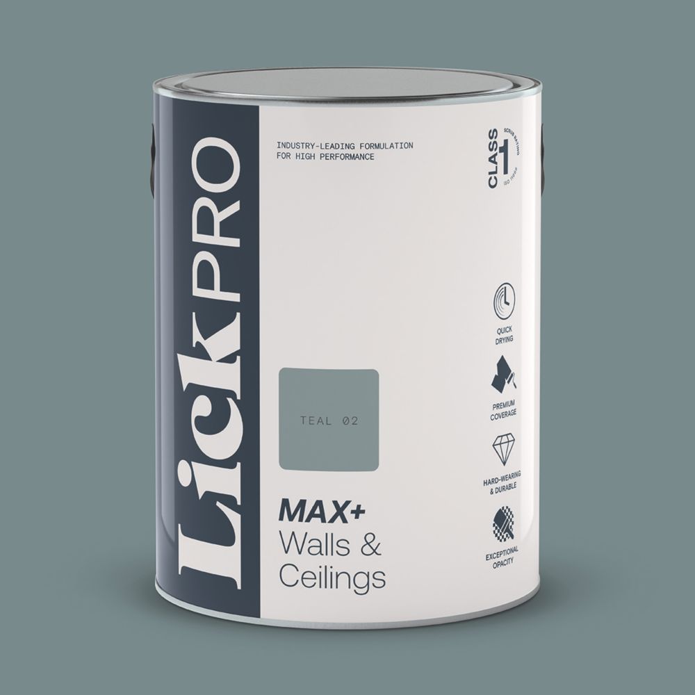 Image of LickPro Matt Teal 02 Emulsion Paint 5Ltr 