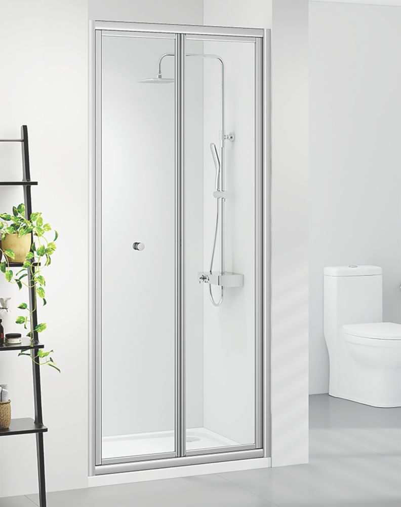 Image of Triton Neo Six Framed Rectangular Bi-Fold Shower Door Chrome 700mm x 1850mm 