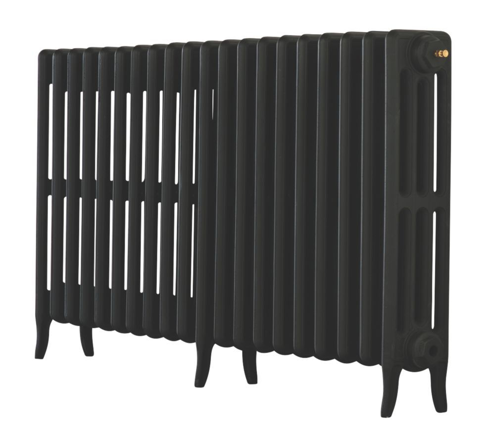 Image of Arroll Neo-Classic 4-Column Cast Iron Radiator 660mm x 1234mm Black 5323BTU 