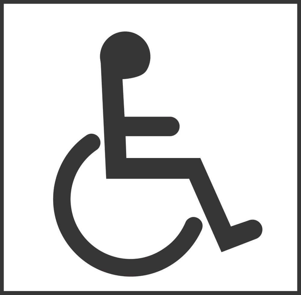 Image of Disabled Toilet Symbol Sign 150mm x 150mm 