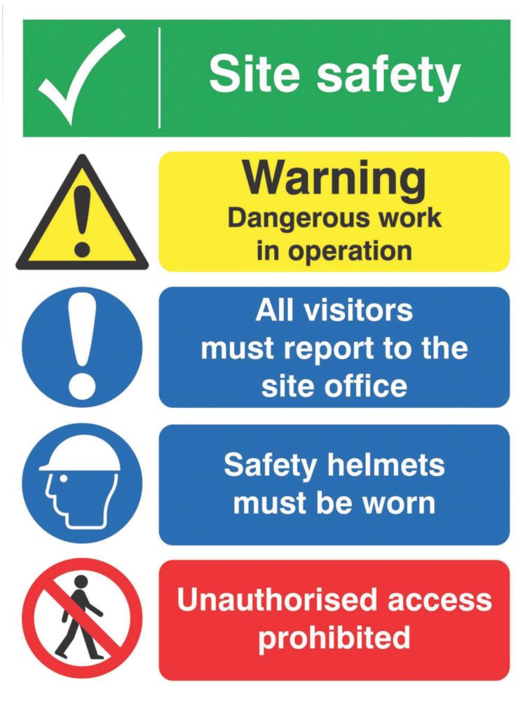 Image of "Site Safety" Board Sign 400mm x 300mm 