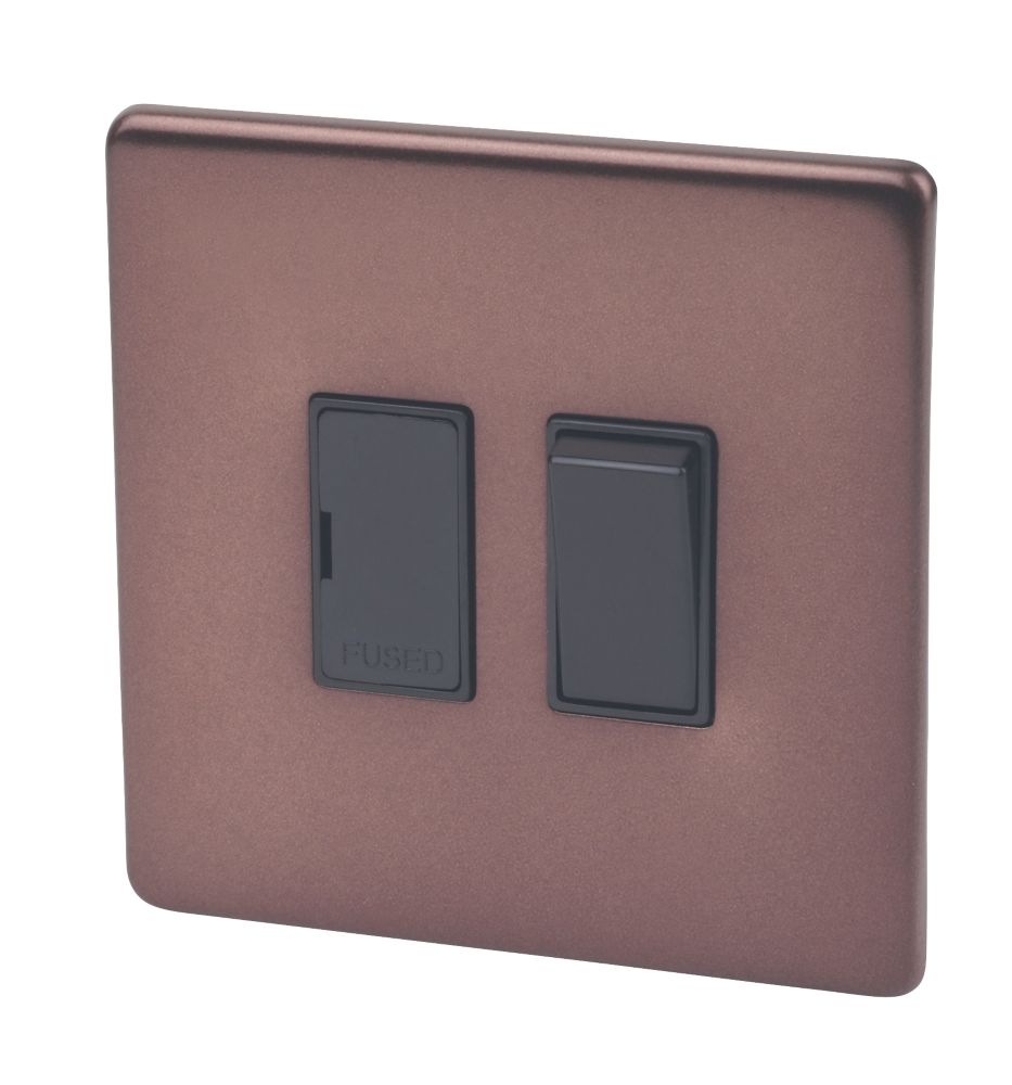 Image of Varilight 13A Switched Fused Spur Mocha with Black Inserts 