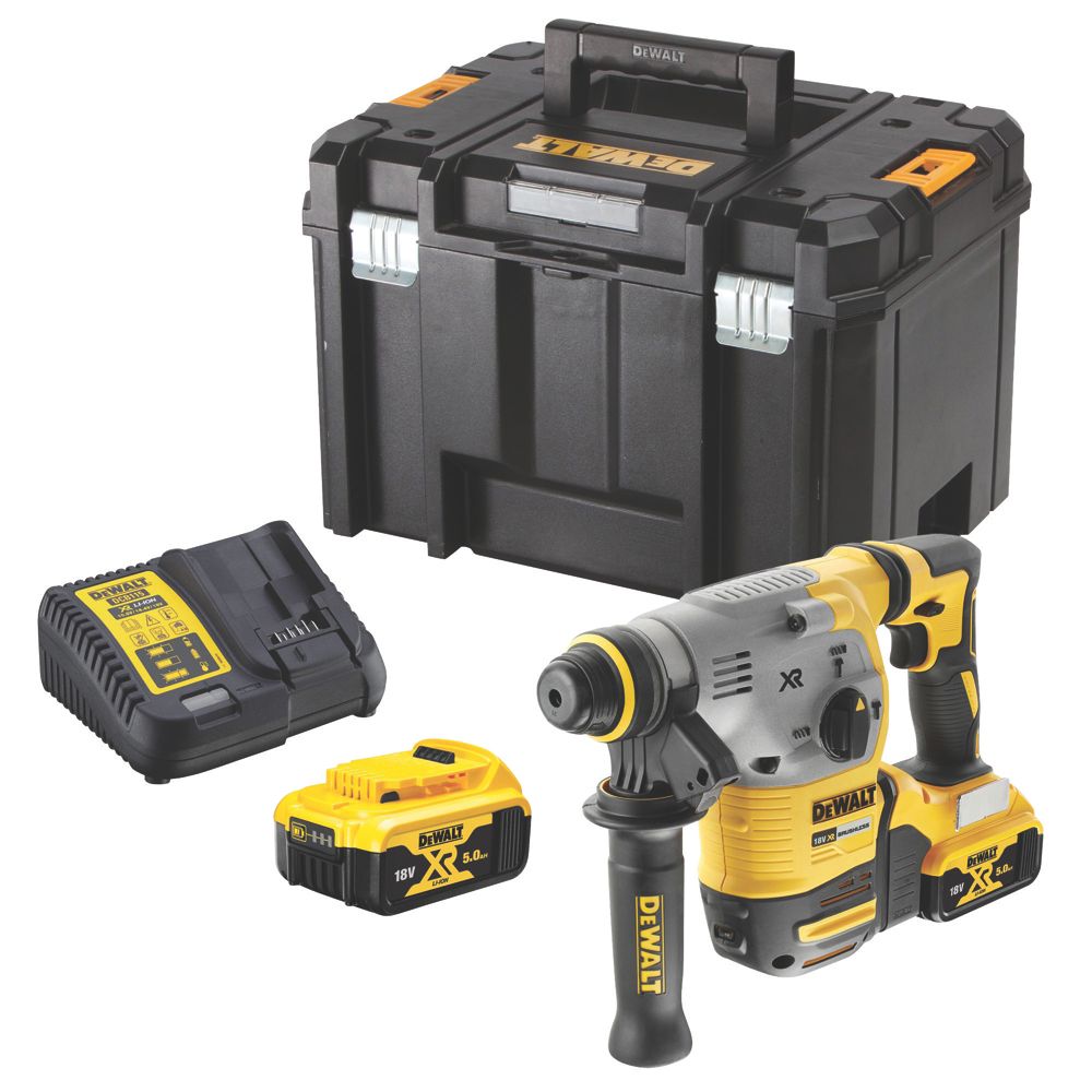 Image of DeWalt DCH283P2-GB 4.2kg 18V 2 x 5.0Ah Li-Ion XR Brushless Cordless SDS Plus Hammer Drill 