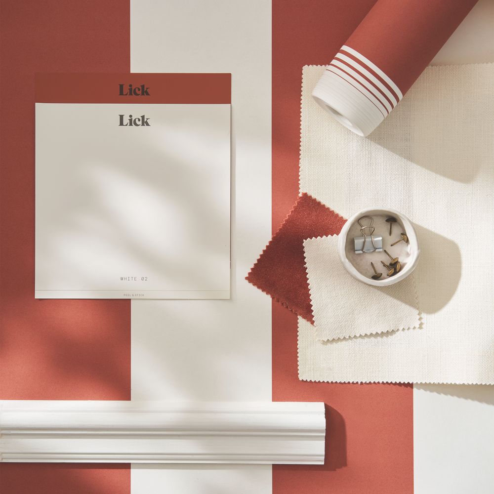 Image of LickPro Red Painted Stripe 03 Wallpaper Roll 52cm x 10m 