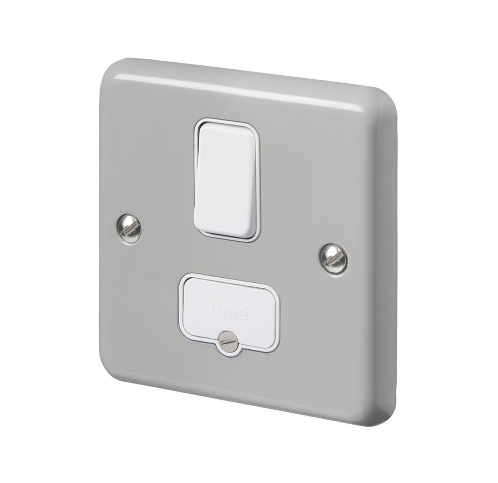 Image of MK Contoura 13A Switched Fused Spur Grey with Colour-Matched Inserts 