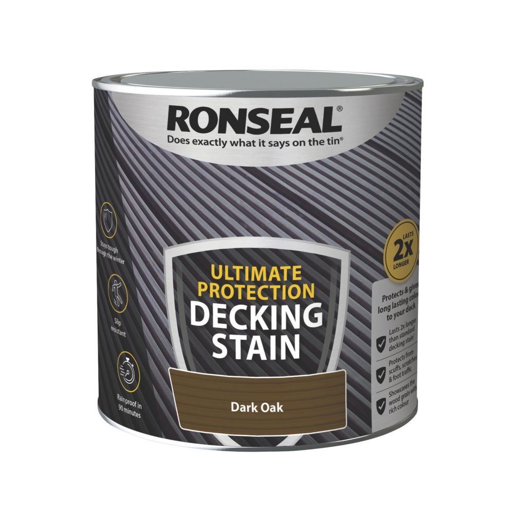 Image of Ronseal Ultimate Protection Decking Stain Dark Oak 2.5Ltr 
