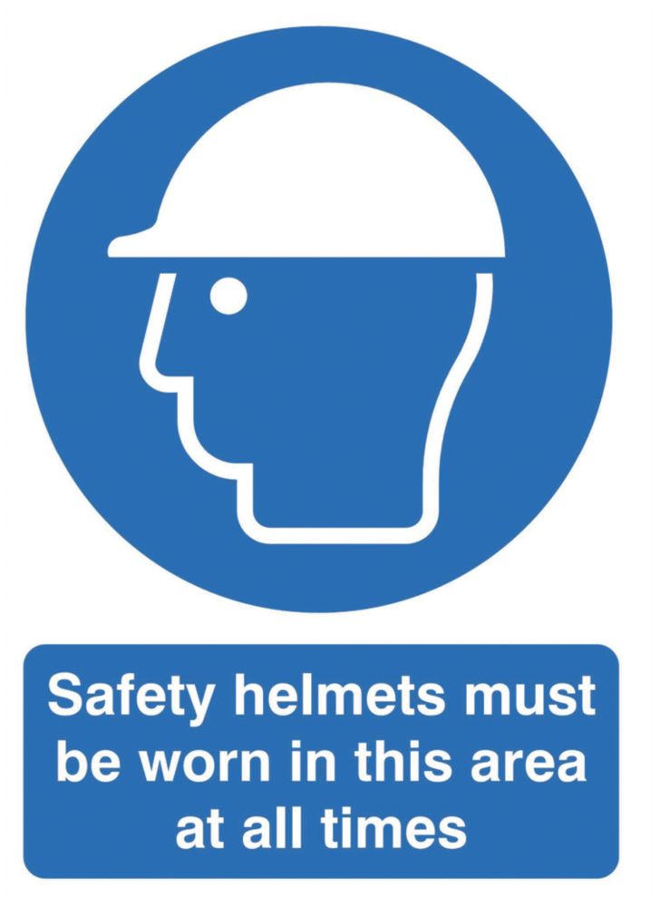 Image of "Safety Helmets Must Be Worn In This Area At All Times" Sign 420mm x 297mm 