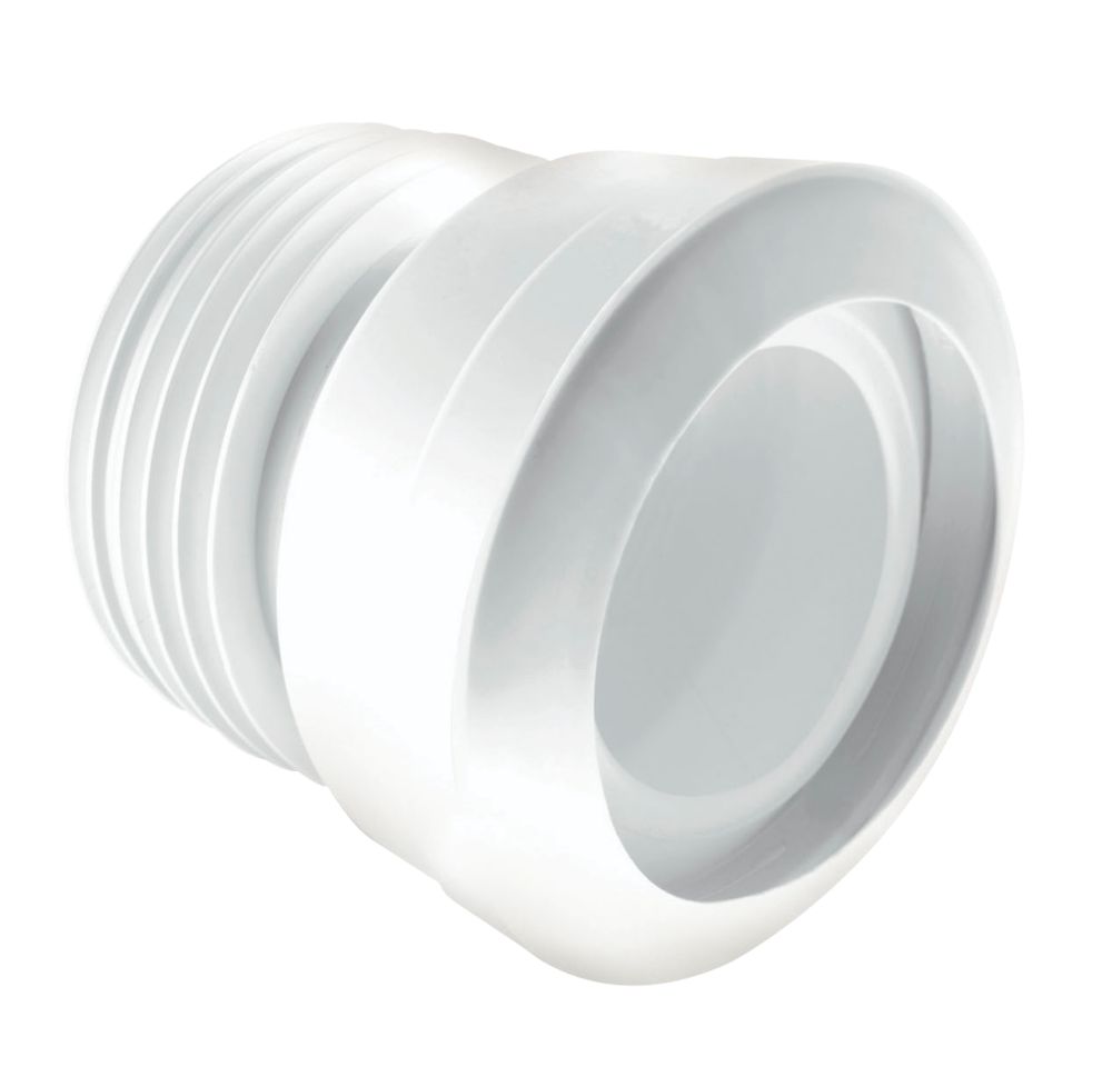 Image of McAlpine Rigid Straight WC Pan Connector White 130mm 