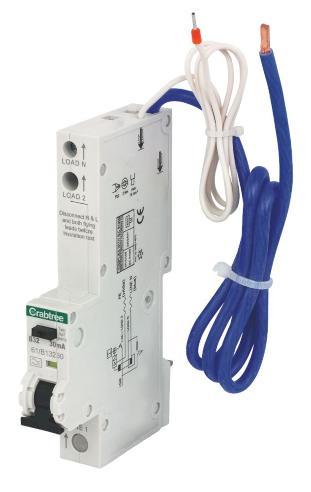 Image of Crabtree Starbreaker 32A 30mA SP Type B RCBO 