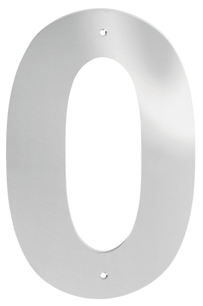 Image of Smith & Locke Door Numeral 0 Polished Stainless Steel 305mm 