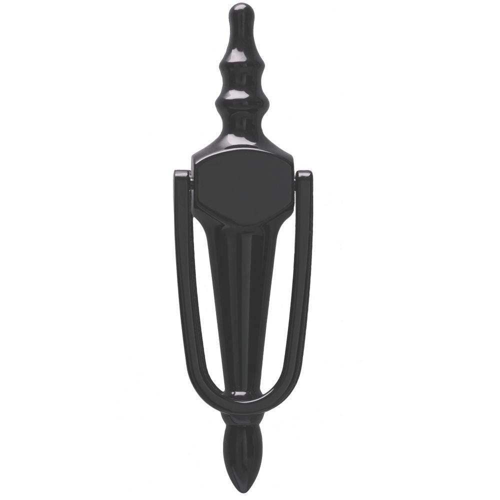 Image of Fab & Fix Classic Slim Door Knocker Black 55mm x 200mm 