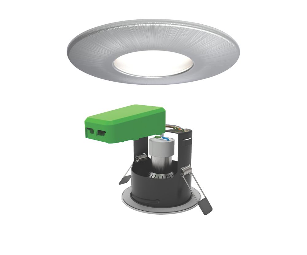 Image of 4lite Fixed Fire Rated LED Smart Downlight Brushed Chrome 5W 440lm 6 Pack 