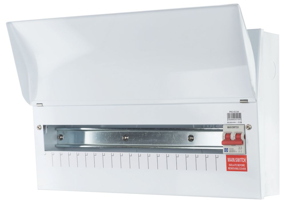 Image of Lewden PRO 22-Module 19-Way Part-Populated Main Switch Consumer Unit 