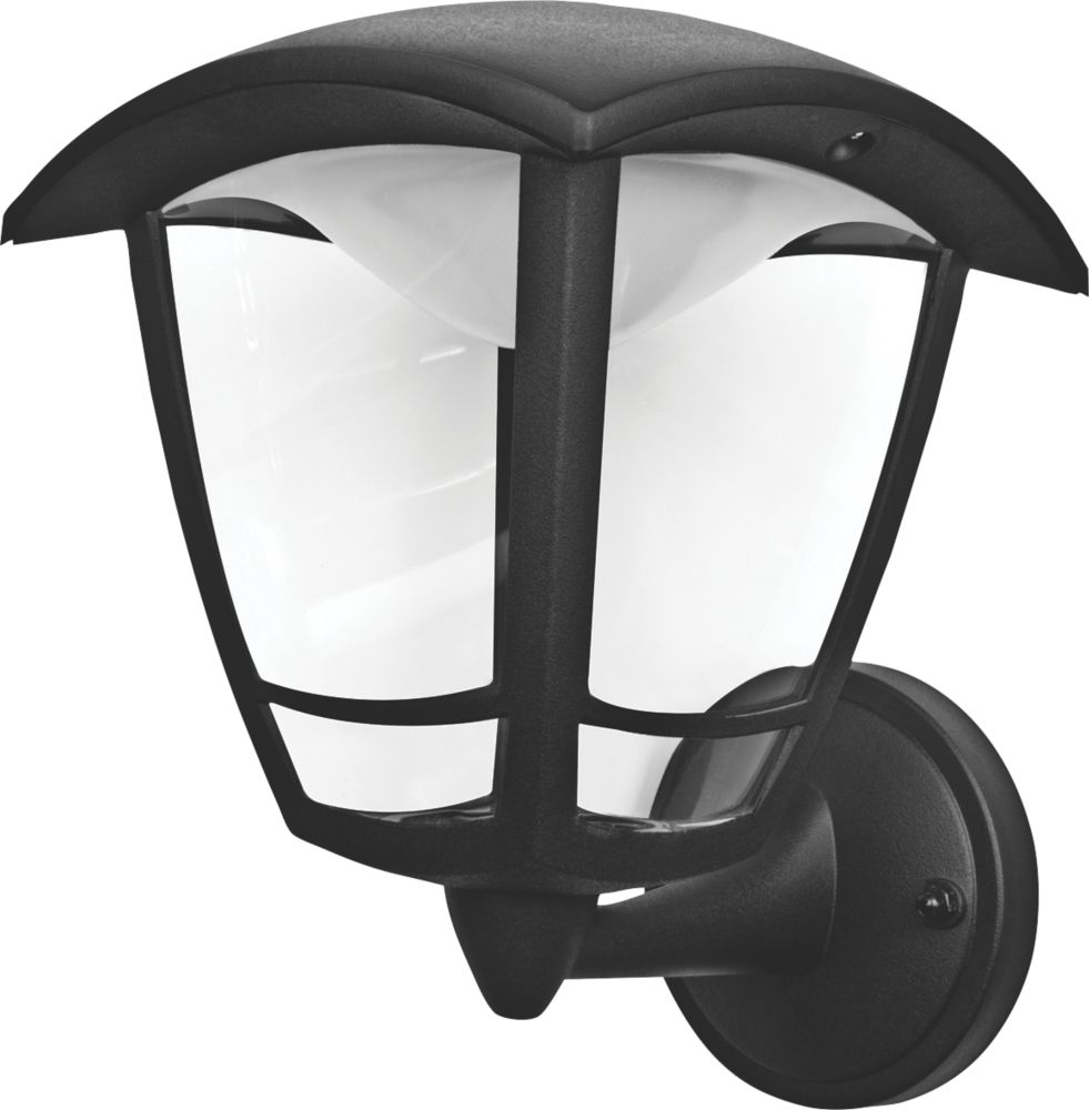 Image of Luceco Outdoor LED Bottom Arm Coach Lantern Black 8W 640lm 