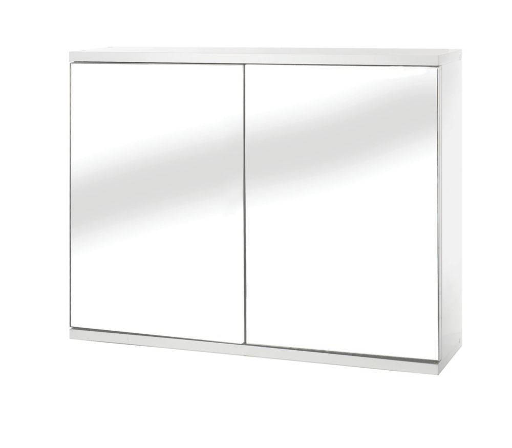 Image of Croydex Double Door Bathroom Cabinet White 600mm x 140mm x 450mm 