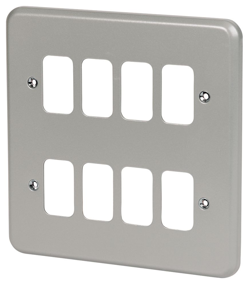 Image of MK Grid Plus 8-Module Grid Faceplate Grey 