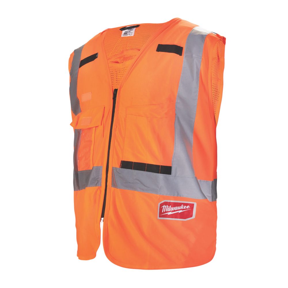 Image of Milwaukee Hi-Vis Vest Orange XX Large / XXX Large 46" Chest 
