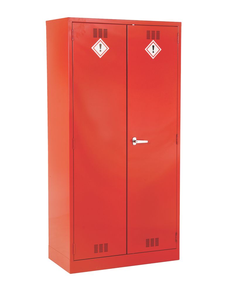 Image of 3-Shelf Pesticide Cabinet Red 915mm x 457mm x 1829mm 